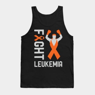 Fight Leukemia Cancer Awareness Day Ribbon Survivor Fighter Tank Top